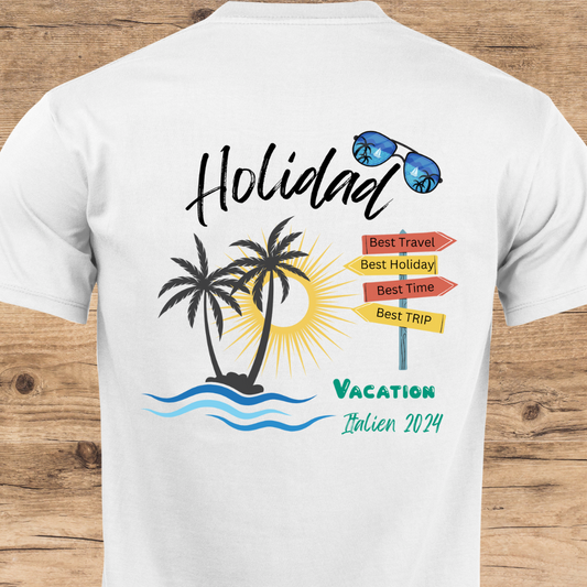 Holidad, Datum und Reiseziel personalisierbar - Premium Shirt