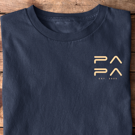 Papa Minimalistisch T-Shirt - Datum personalisierbar