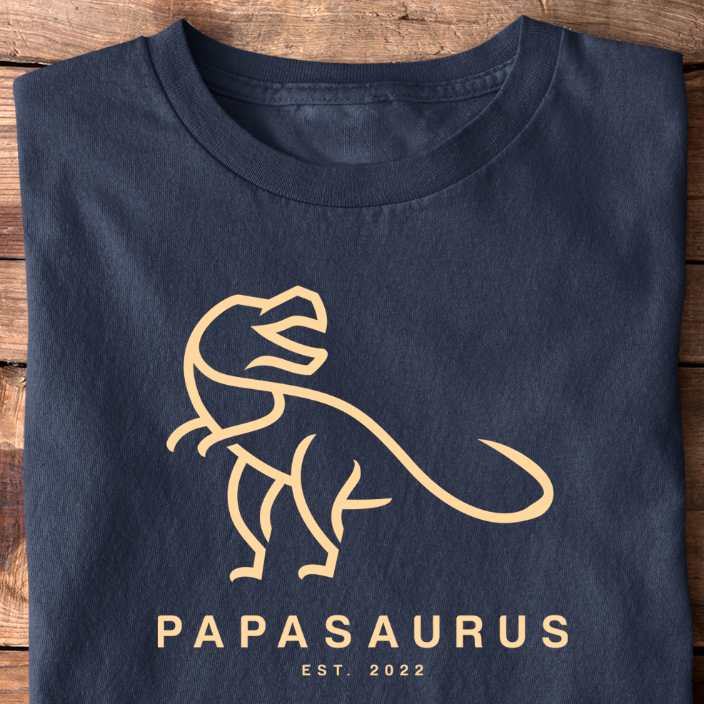 Papasaurus T-Shirt - Datum personalisierbar