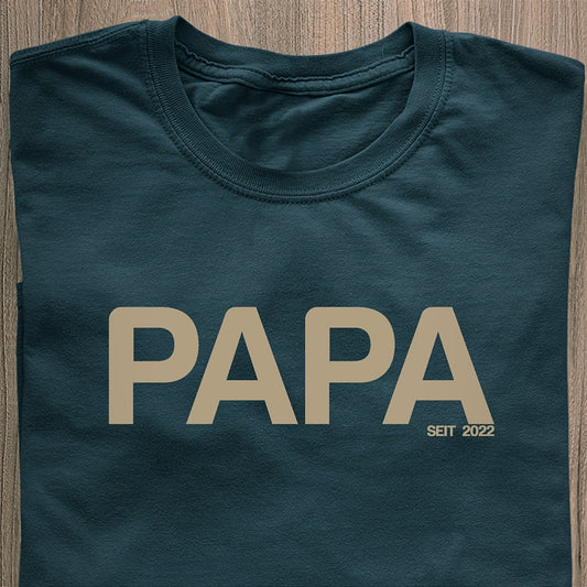 PAPA SEIT... T-Shirt Modern Edition navy - Datum personalisierbar